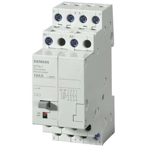 Remote switch with 4 NO contacts, contact for 230 V, 400 V AC 16 A control 24 V DC