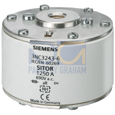 SITOR fuse link, with female thread on both sides, NH2, In: 1250 A, aR, Un AC: 690 V, Un DC: 440 V,