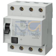 Residual current operated circuit breaker, 4-pole, type A, In: 125 A, 300 mA, Un AC: 400 V