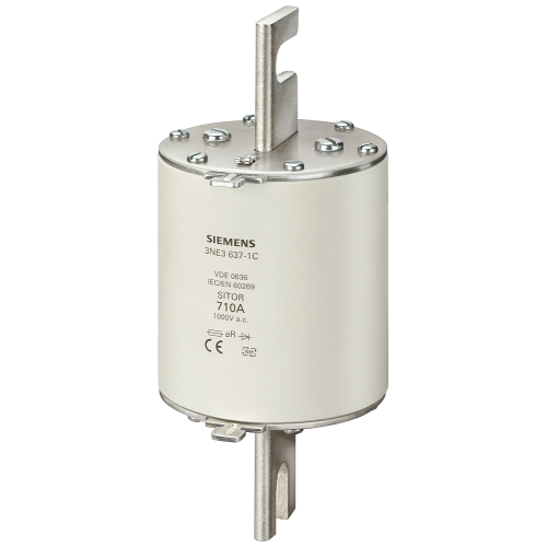 SITOR fuse link, with slotted blade contacts, NH3, In: 224 A, aR, Un AC: 1000 V, Un DC: 440 V, front