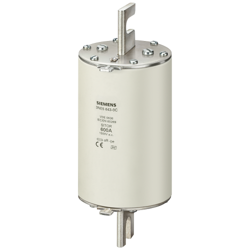 SITOR fuse link, with slotted blade contacts, NH3, In: 450 A, aR, Un AC: 1500 V, Un DC: 900 V, front