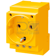 SCHUKO socket outlet 16 A yellow according to DIN VDE 0620 for installation in distribution boards