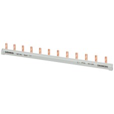 Pin busbar, 1-phase 10 mm2, 56 pins, Insulation gray can be cut, without end caps