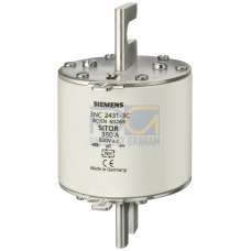 SITOR fuse link, with slotted blade contacts, NH3, In: 500 A, gR, Un AC: 690 V, Un DC: 440 V, front