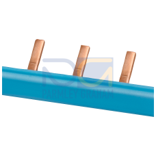 Pin busbar, 1-phase 10 mm&sup2;, 13 pins, insulation blue