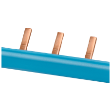 Pin busbar, 1-phase 10 mm², 13 pins, insulation blue