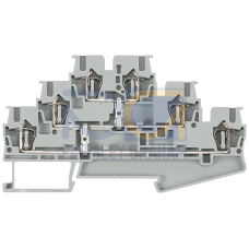 Three-tier terminal 2.5 mm2; with 1 potential for the 3L; gray; Width 5.2 mm