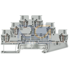 Three-tier terminal 2.5&nbsp;mm2 PE L N gray width 5.2&nbsp;mm