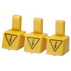 Touch protection for unassigned connections for pin busbar according to UL 489, 480Y/277V