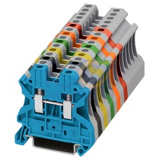 Terminal block, 4 mm2 orange screw mounting 2 connections orange