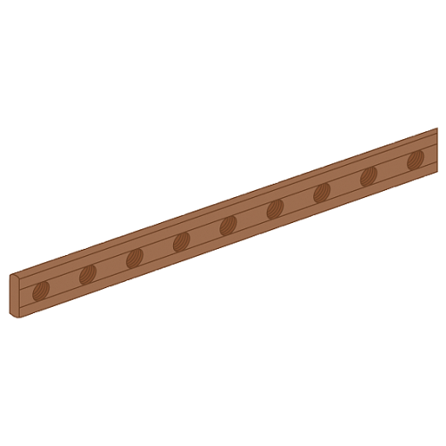 ALPHA 630 UNIVERSAL copper busbar L=1300 mm 15 x 5 mm, drilled with thread