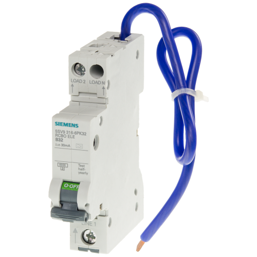 RCBO, Icn: 6 kA, 1P+N, type A, 30 mA, B char., In: 40 A, Un AC: 240 V, pigtail 600 mm