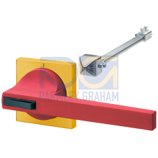 To Fit - 250A / 400A - 8UC7 EMERGENCY-STOP door-coupl rotary oper. mechanisms (redhandle, yellow indicator plate) basic switch versions w/o handle