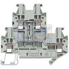 Two-tier terminals with screw terminal Terminal size 2.5 mm2 Terminal width 5.2 mm Color gray