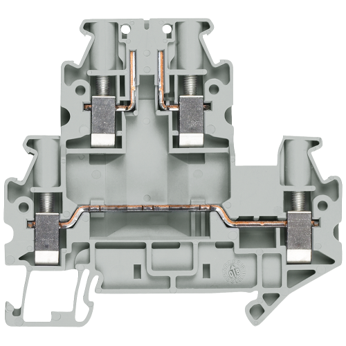 Two-tier terminal with screw connection, terminal size 4.0 mm2 terminal width 6.2 mm