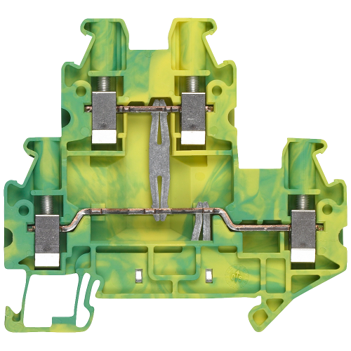 PE two-tier terminal with screw connection, terminal size 4.0 mm2 terminal width