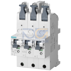 Main miniature circuit breaker (SHU), 3x 1-pole, E 35A, 230/400 V Mounting on 40 mm busbars