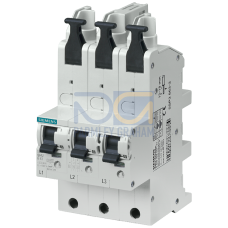 Main miniature circuit breaker (SHU), 3x 1-pole, E 50A, 230/400 V Mounting on 40 mm busbars