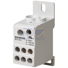 Distribution block 1-pole, 125 A, 690V Input: 1x 10-35+1x 6-16 mm2 Output: 6x 2.5-16 mm2 for install