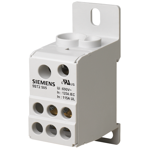 Distribution block 1-pole, 125 A, 690V Input: 1x 10-35+1x 6-16 mm2 Output: 6x 2.5-16 mm2 for install