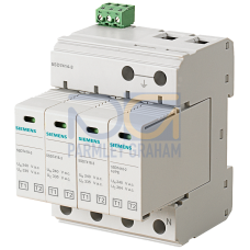Lightning conductor T1/T2, UN 240/400 V, UC 335/264 V A.C., pluggable protective modules, 3+1 circui