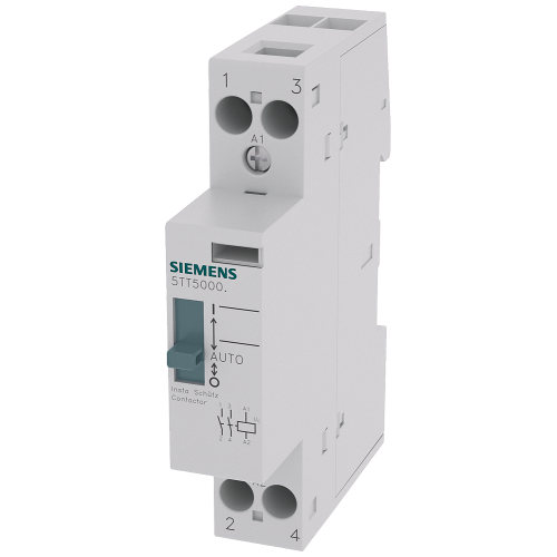 INSTA contactor 0/1 automatic with 2 NO contacts, contact for 230&nbsp;V, 400&nbsp;V AC 20&nbsp;A activation 24&nbsp;V AC