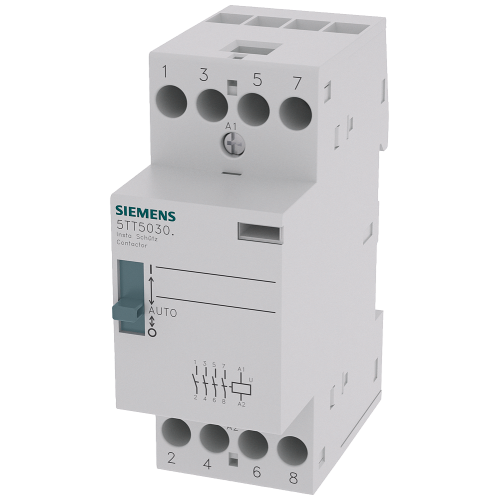 INSTA contactor 0/1 automatic with 4 NO contacts, contact for 230&nbsp;V, 400&nbsp;V AC 25&nbsp;A activation 24&nbsp;V AC/DC