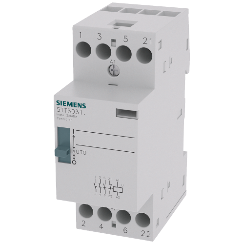 Insta contactor, 0/1/Automatic with 3 NO contacts and 1 NC, contact for 230 V AC, 400 V 25 A