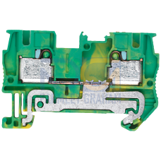 PE through-type terminal 4 mm2, 6.2 mm width green/yellow