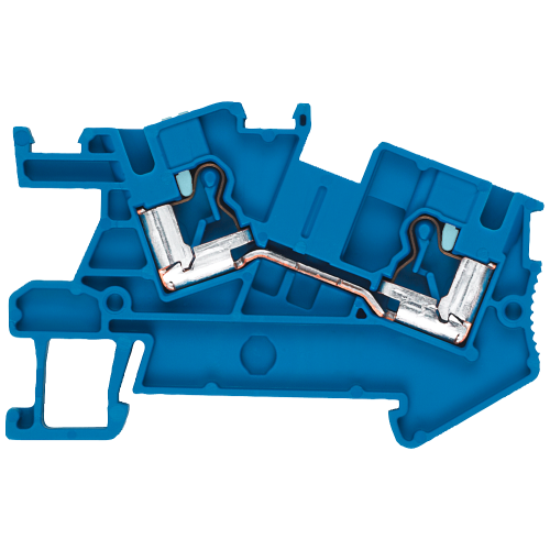 Terminal, iPo plug-in connection, installation terminal, through-type terminal, 4 mm&sup2;, blue