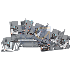 Installation terminal 2.5 mm2, 5.2 mm width gray PE, L, L-ME-disconnect