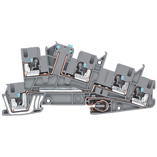 Installation terminal 2.5 mm2, 5.2 mm width gray PE, L, L-ME-disconnect