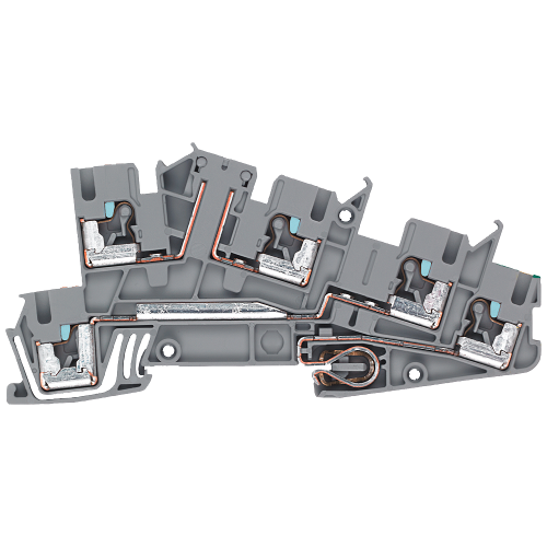 Installation terminal PE, L, L 2.5 mm2, 5.2 mm width gray