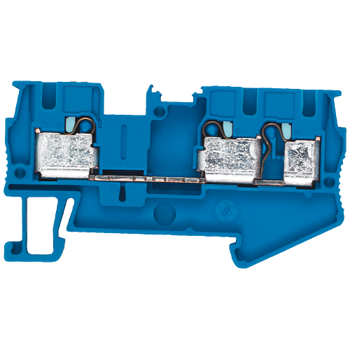 Through-type terminal 4 mm2, 6.2 mm width blue 3 terminal points