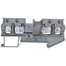 Through-type terminal 4 mm2, 6.2 mm width gray 4 terminal points