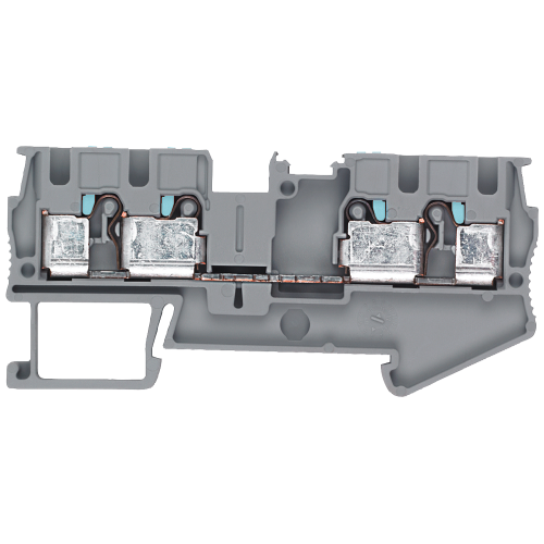 Through-type terminal 4 mm2, 6.2 mm width gray 4 terminal points