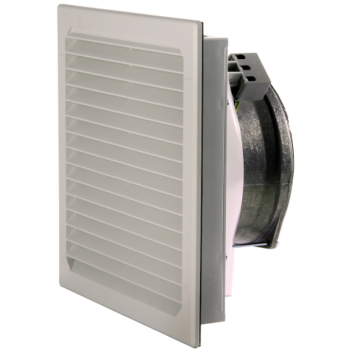 Filter fan, Extract: W: 223 mm, H: 223 mm, RAL 7032, IP54, Airflow: 160 m3/h, Ue AC: 230 V
