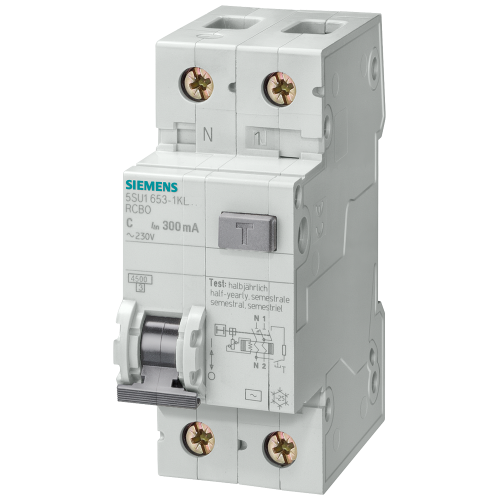 RCBO, 4.5 kA, 1P+N, Type AC, 30 mA, C-Char, In: 20 A, Un AC: 230 V, N left