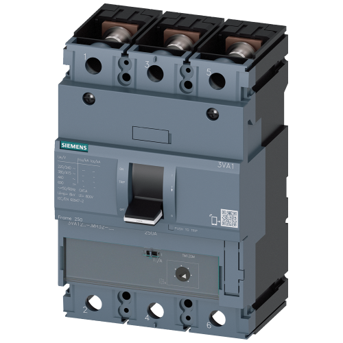 circuit breaker 3VA1 IEC frame 250 breaking capacity class M Icu=55kA @ 415V 3-pole, starter protect