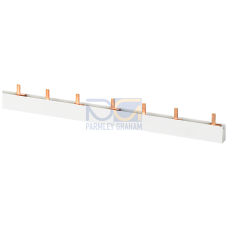 Pin busbar, 3-phase 10 mm2, 1060 mm, insulation, gray, can be cut for AFDD
