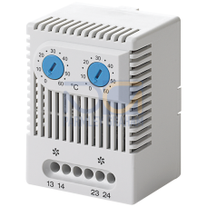 Twin thermostat ZR01 NO contact and NO contact 0 to +60&deg; C separately set.