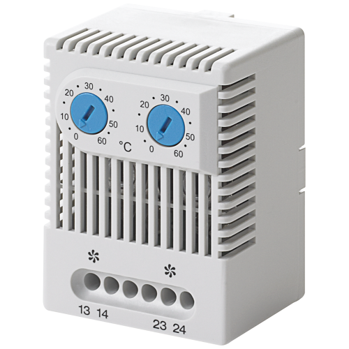 Twin thermostat ZR01 NO contact and NO contact 0 to +60&deg; C separately set.