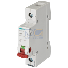 OFF switch 63 A 1-pole, with red handle.