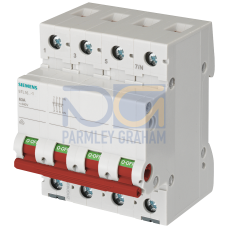 OFF switch 100 A 3-pole+N, with red handle.