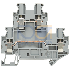 Two-tier terminal for components, 2.5 mm2 screw fixing, gray