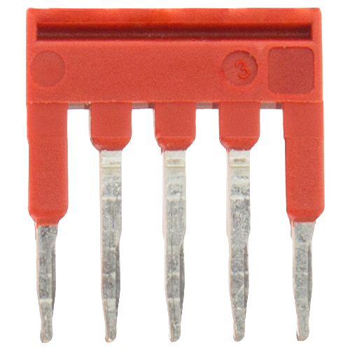 3-pole connecting comb 3.5 mm red