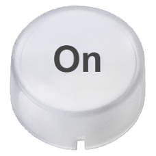Insert cap for illuminated pushbutton/pushbutton high clear, with inscription: On