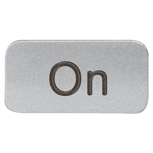 Self-adhesive labeling plate, label size 9.5x18.5 mm, silver-colored, on