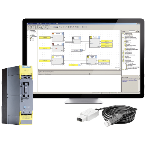 Starter kit for safety relay 3SK2 Content: Basic unit 3SK2 22.5 mm (3SK2112-2AA10), Software SIRIUS