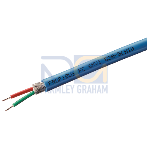 PROFIBUS FC process cable, haz. appl., blue jacket, 2-core shielded, sold by the meter